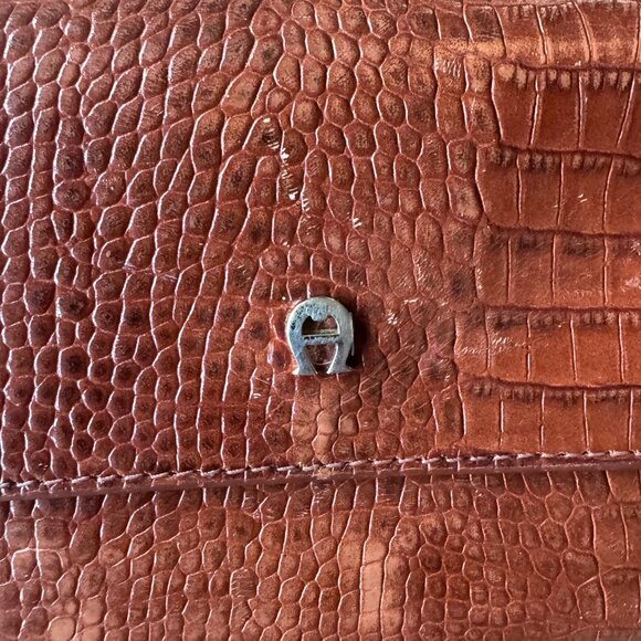 Etienne Aigner Croc Embossed Leather Wallet - Picture 4 of 7